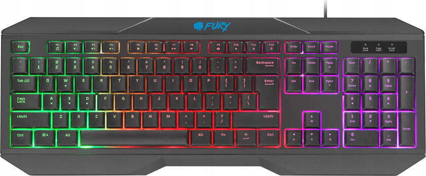 Fury Thunderstreak 3.0 Gaming Combo - Membrane Keyboard with Wrist Rest, Optical Mouse up to 4000 DPI, Stereo Headphones with Mic and Textile Mouse Pad