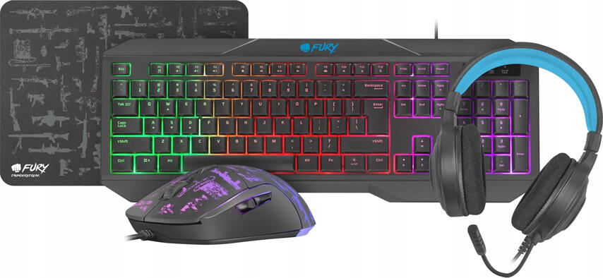 Fury Combo Thunderstreak 3.0 Keyboard+Mouse+Headphones+Mouse Pad+ ENG Layout