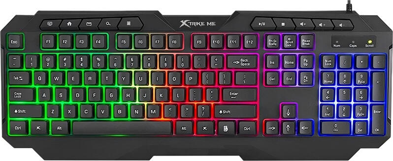 Игровой набор Xtrike Me CMX-415 - RGB клавиатура на 114 клавиш, оптическая мышь до 8000 DPI, игровая гарнитура с микрофоном и коврик для мыши, черный