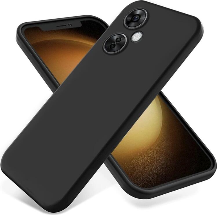 Black Liquid Silicone Case for OnePlus Nord CE 3 Lite, Shockproof and Dust Resistant Protective Cover for 6.72 inch Smartphone