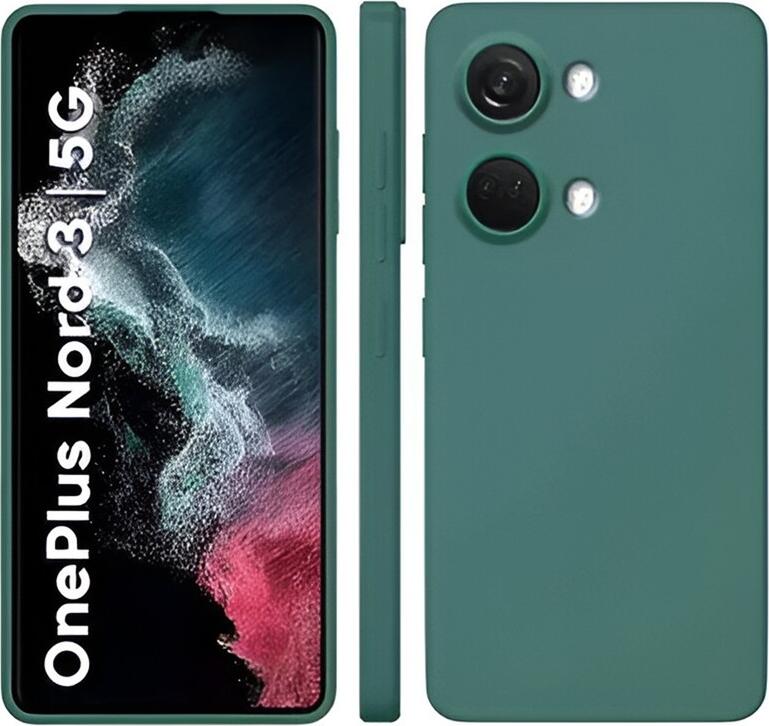 Helmet Liquid Silicone Protective Back Cover for OnePlus Nord 3, 6.74 inch, Green, Shock Resistant and Dust Resistant Case