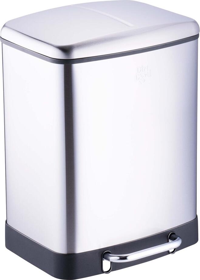 Dirt Devil Pedal Bin 2x12 L Soft Close Silver DDPBIN2X12