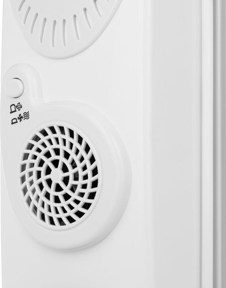 Calorifer cu Ulei si Ventilator Turbo Noveen OH1301, Putere Totala 2900W, 13 Radiatoare, Termostat Reglabil, Alb