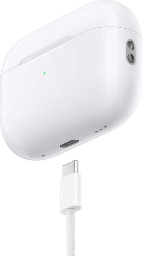Casca Wireless Apple AirPods Pro 2 cu Etui de Incarcare MagSafe (USB-C), Chip H2, Anulare Activa a Zgomotului, Audio Adaptiv, Protectie IP54, Bluetooth 5.3