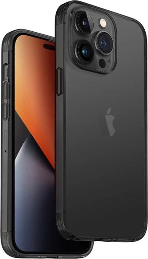 Чехол Uniq Hybrid Air Fender для iPhone 14 Pro, противожелтеющий TPU Bayer, защита углов AiroGroove, ударопрочный до 2.5м, тонкий матовый корпус