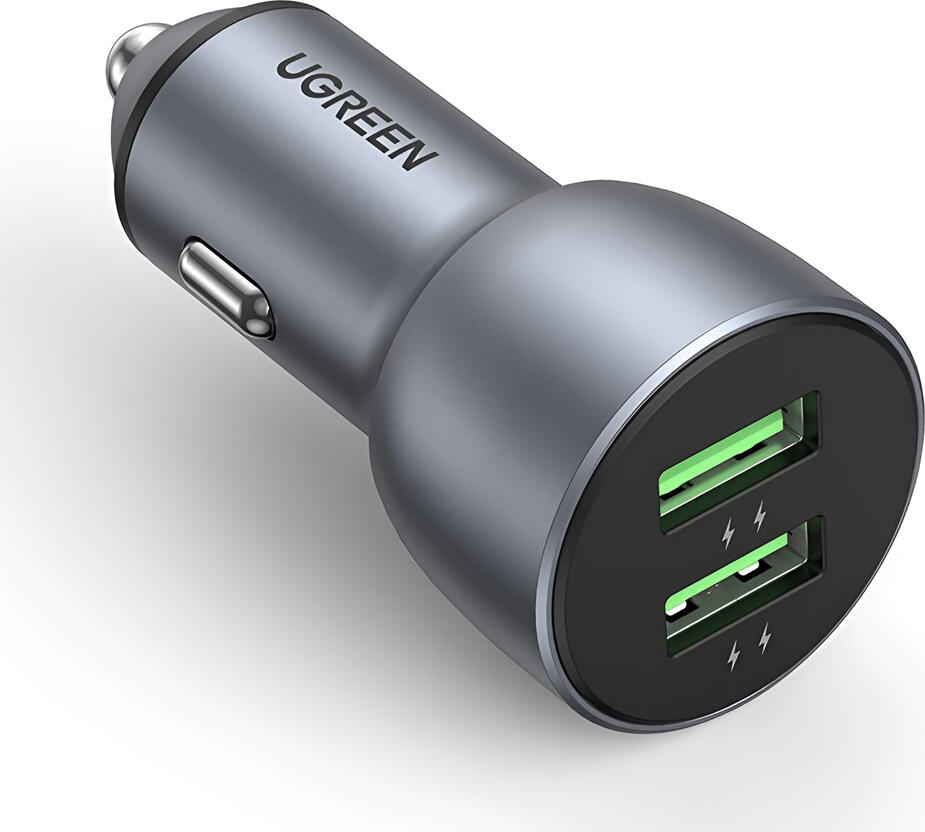 UGREEN Car Charger 2*USB-A Aluminum 3A 36W, Grey