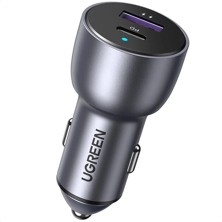 UGREEN Car Charger 1*USB-A+1*Type-C Aluminum 3A 60W, Grey