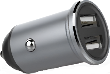 Helmet Car Charger 2xUSB 2.4A, Grey