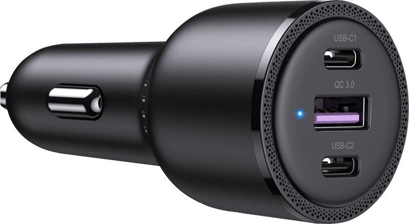 Автомобильное зарядное устройство UGREEN 69W, Быстрая зарядка Dual USB-C и USB-A, PD 65W + QC 3.0 22.5W, Алюминиевый корпус для ноутбуков, планшетов, iPhone, Android