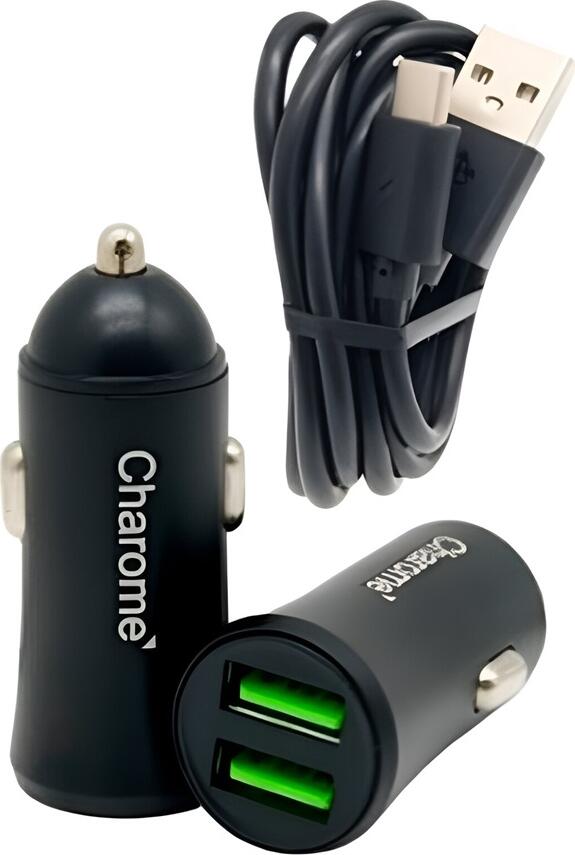 Charome Car Charger with Cable USB to Type-C C6, Black