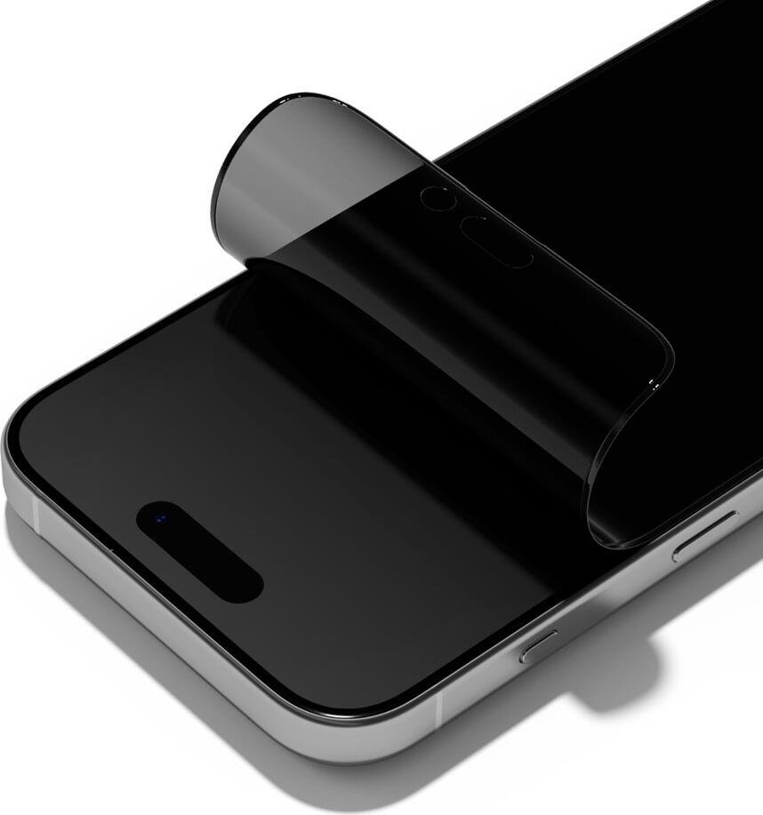 RhinoShield 3D Impact Screen Protector for iPhone 15 Pro Max, Privacy Anti-Spy TPU Film, Full Coverage Curved Edges, 0.42mm, with Alignment Frame