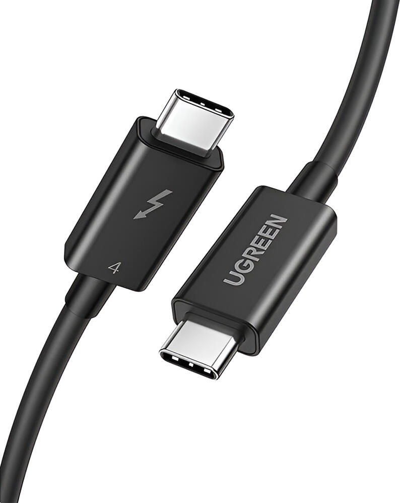 UGREEN US501 Thunderbolt 4 USB-C to USB-C Cable, 40Gbps Data Transfer, 100W Power Delivery, 8K Video Support, 0.8m, Black