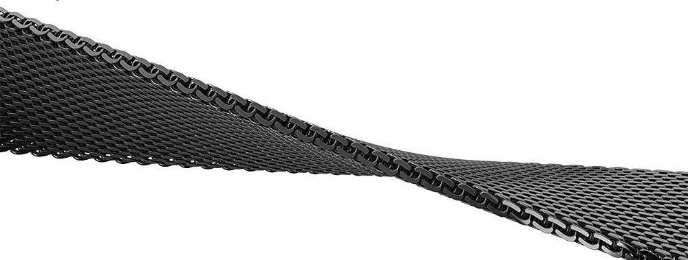 AccExpert Milanese Loop Strap for Xiaomi Mi Band 5 and Mi Band 6, Stainless Steel Magnetic Bracelet, Scratch-Resistant Adjustable Wristband, Black