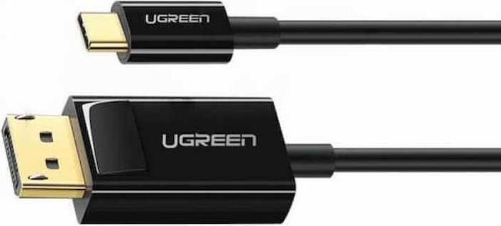 Кабель UGREEN MM139 USB Type-C — DisplayPort, адаптер для видео 4K UHD 3840x2160@30Hz, совместим с Thunderbolt 3, износостойкий корпус ПВХ, черный, 1.5м
