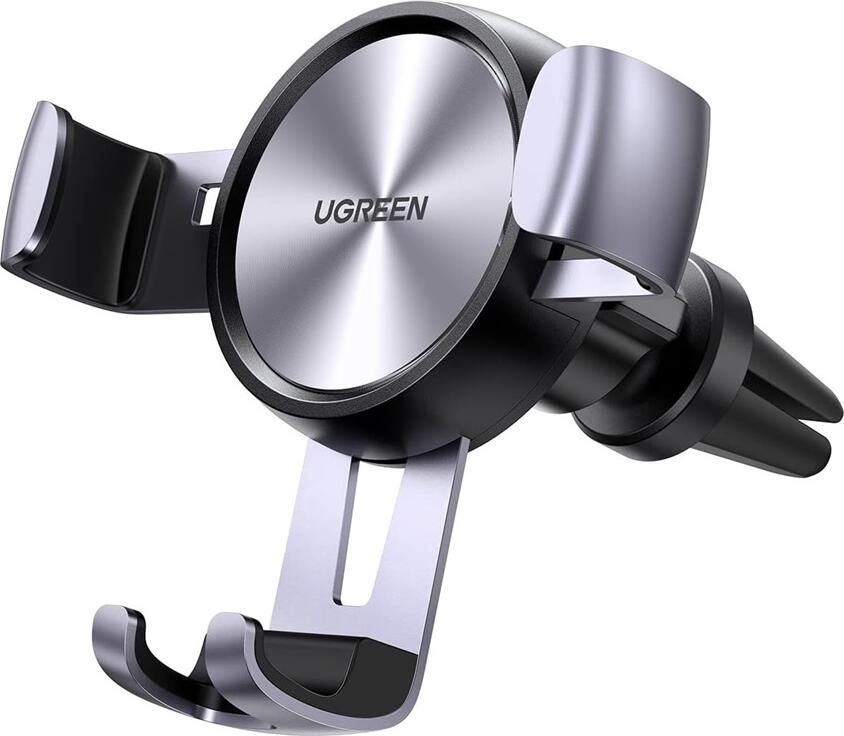 UGREEN LP130 Gravity Car Phone Holder, Aluminum Alloy Air Vent Mount for Smartphones 4.7-7.2 inch, 360 Degree Rotation, Automatic Locking, Grey