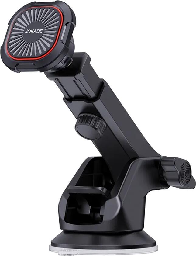Jokade JE005-D Angpai Telescopic Magnetic Car Phone Holder, Universal Vehicle Mount for Dashboard and Windshield, ABS Silica Gel, Black