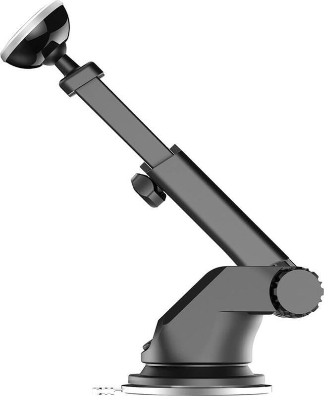 Baseus Solid Series SULX-0S Telescopic Magnetic Car Mount, Aluminum and ABS Suction Cup Holder for Dashboard and Windshield, 360 Degree Rotation