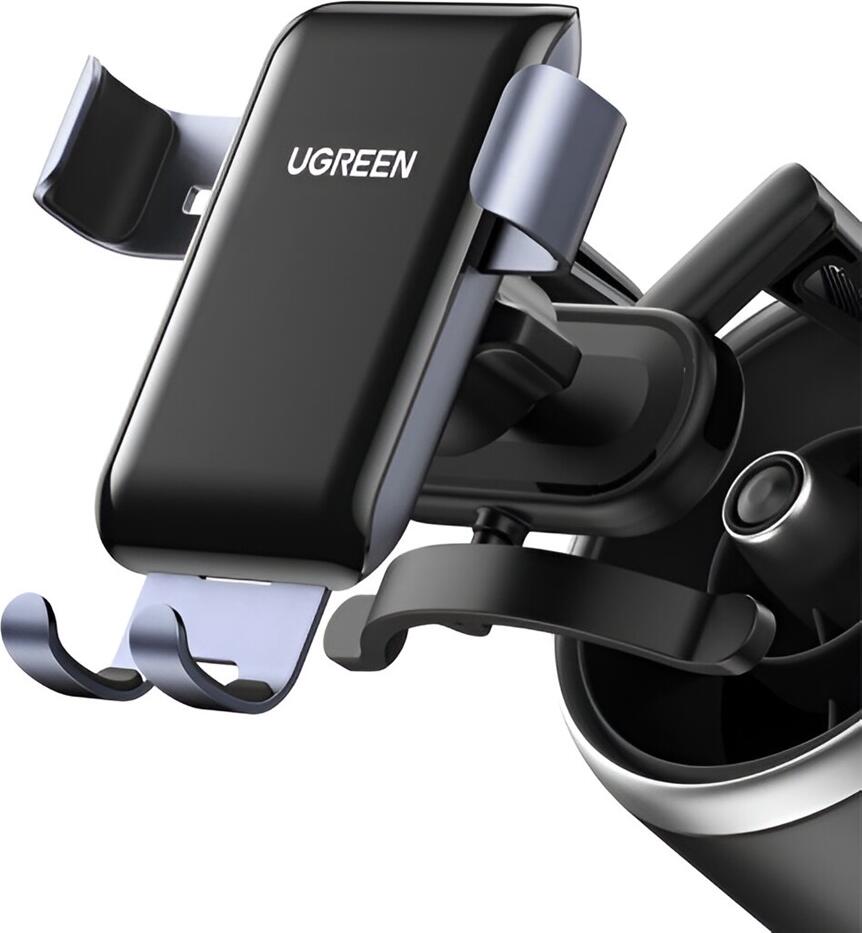 UGREEN LP274 Car Phone Holder, Gravity Automatic Locking Round Air Vent Mount, Aluminum Alloy and ABS for 4.7-7 inch Smartphones, iOS and Android