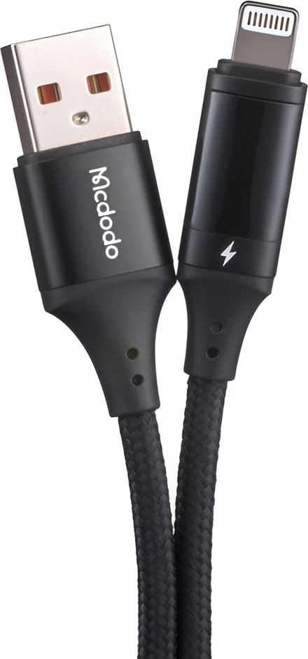 Mcdodo Digital HD USB to Lightning Cable 1.2m, LED Real-time Power Display, Fast Charging 3A, Nylon Braided Data Transfer Cable for iPhone iPad