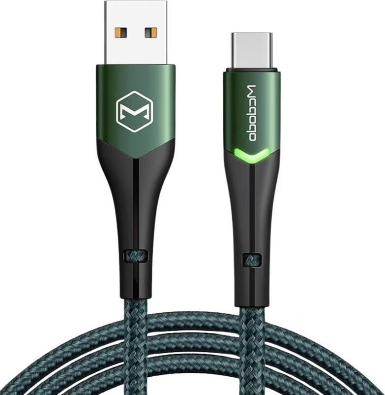 Mcdodo Cable Magnificence Series USB-A to Lightning with Switching LED 1.2m 2.0A, Green