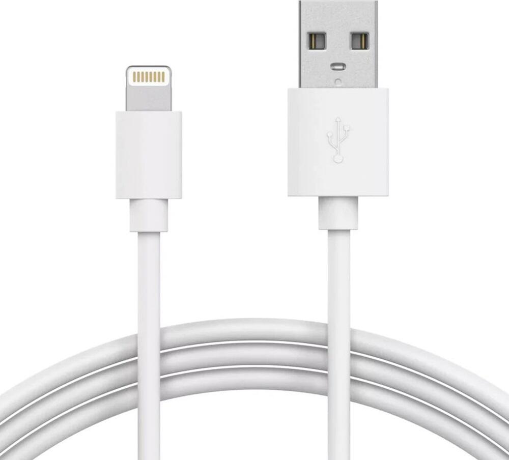 Helmet Basic USB-A to Lightning Cable HMT-CULBWH, 1m Fast Charging Data Cable 2.1A for Apple iPhone iPad iPod, White