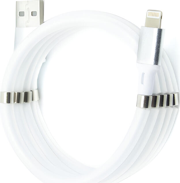 Helmet USB to Lightning Cable HLTCULMOWH with Magnetic Organizer, 1m TPE Charging and Data Transfer Cord for iPhone iPad Apple Devices
