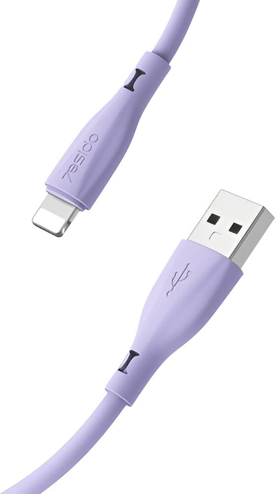 Yesido Cable Liquid Silicone Series USB-A to Lightning 18W 1m, Purple