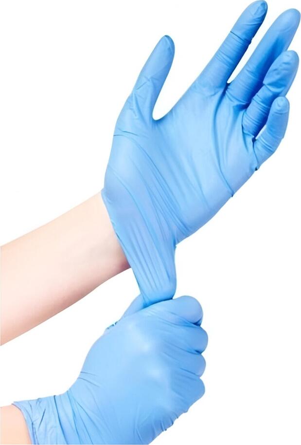 Mănuși de Examinare MedCare Nitra Force din Nitril, Fără Pudră și Latex, Texturate în Palmă, Albastre, Mărime M, 100 buc/cutie, Grad Medical și Chimic