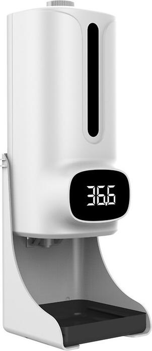 Siweiyi K9 Pro Plus Automatic Touchless Hand Sanitizer and Soap Dispenser with Integrated Thermometer, 1000-1200ml, Adjustable Dosage, White Plastic