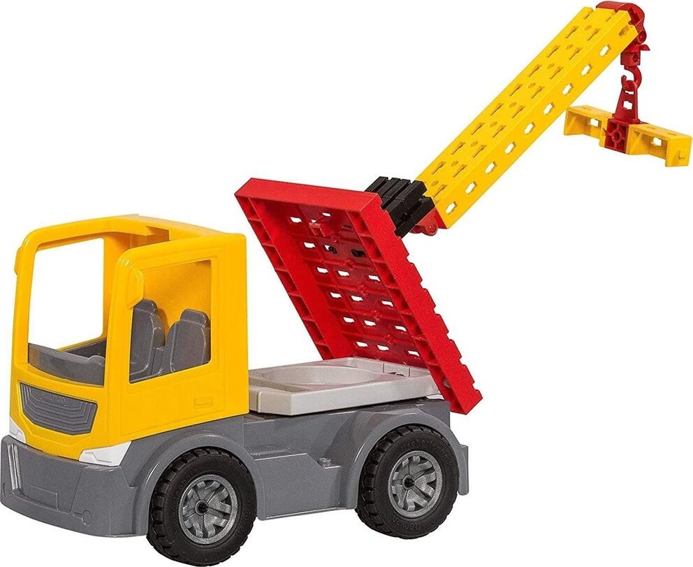 Set de Constructii fischertechnik Junior Easy Starter S 548902, 35 Piese din Plastic Durabil pentru Copii 3+ ani, Modele Camion Basculant si Macara