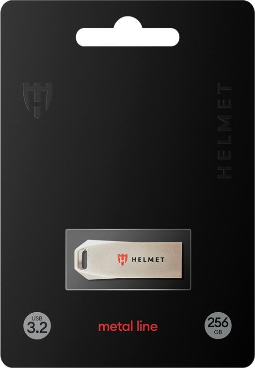 Stick USB Helmet Metal Line HMTUSB32ML256GBSL USB 3.2, 256GB, Viteza de Transfer 10 Gbps, Carcasă din Metal Argintiu pentru Disiparea Căldurii