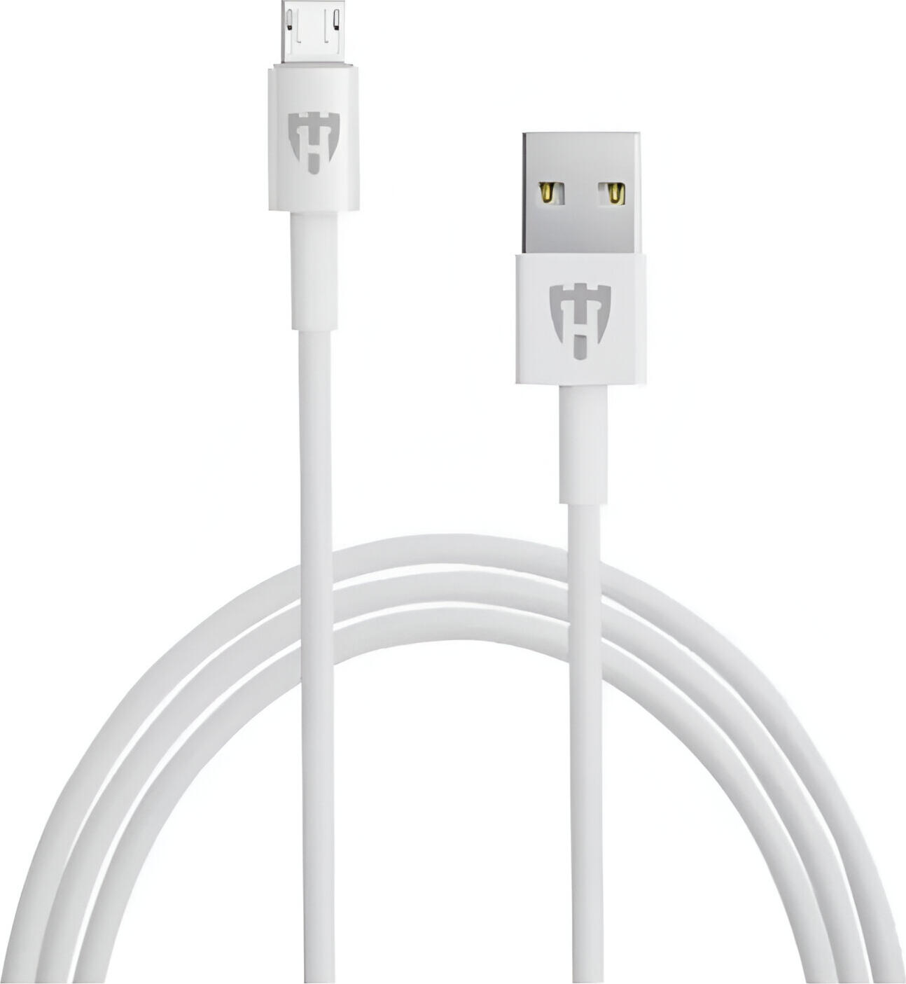 Helmet Cable USB to Micro-USB Basic 2.1A 1m, White
