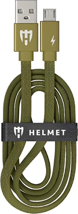 Helmet Cable USB to Micro USB Kevlar Flat 2.1A 1m, Camo