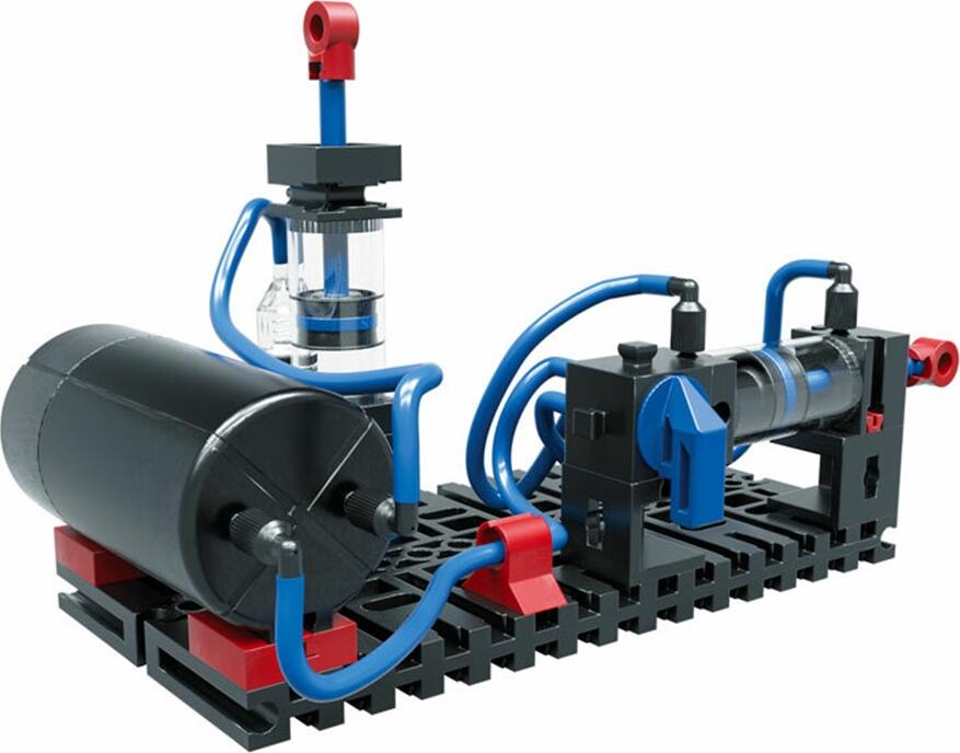 fischertechnik Pneumatic Power Profi STEM Construction Set, 200 Pieces, Pneumatic Cylinders and Valves, 5-in-1 Educational Model Kit, Ages 8+, Made in Germany