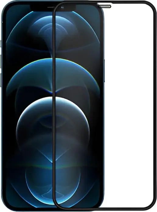Protectie Ecran Helmet Diamond Glass 4D din Sticla Temperata pentru iPhone 12 Pro Max, Rezistenta la Socuri si Zgarieturi cu Cadru de Aliniere, Negru