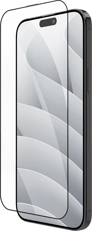 Helmet Diamond Glass 5D Tempered Glass Screen Protector for Apple iPhone 15 / 15 Pro, Full Coverage Shock and Scratch Resistant, HMTGLIP15BK