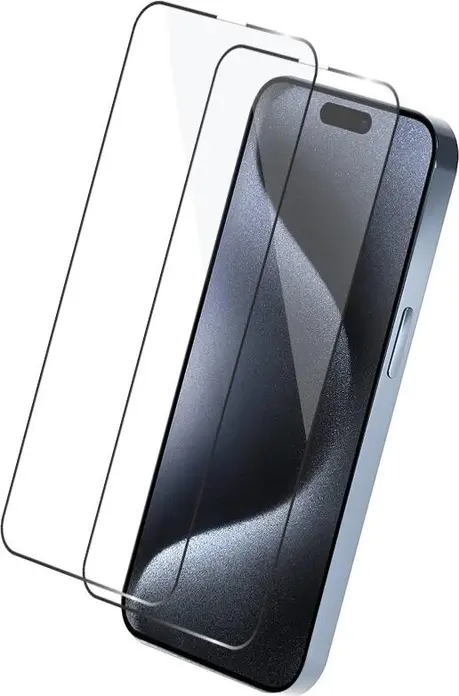 Helmet Diamond Glass 5D Tempered Glass Screen Protector for iPhone 15 Pro Max, Full Coverage Shockproof and Scratch Resistant Front Panel