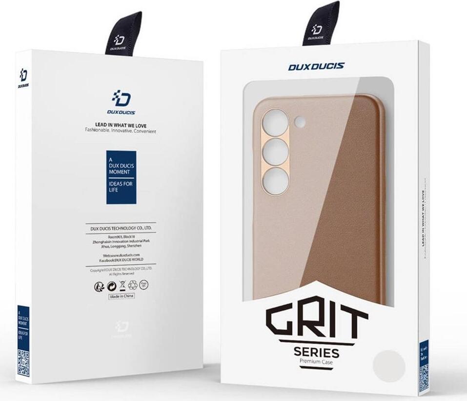 Dux Ducis Grit Case for Samsung Galaxy S23, Eco-friendly Leather Slim Protective Cover, Shock Absorbent and Scratch Resistant with Wireless Charging Support