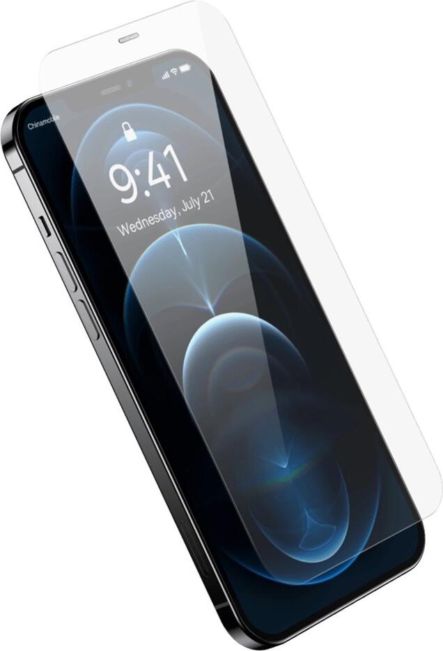 Protectie Ecran Sticla Temperata Baseus pentru Apple iPhone 12 Pro Max, Acoperire Completa Margini Curbate, 0.4mm Transparenta Rezistenta la Socuri si Zgarituri cu Filtru de Praf