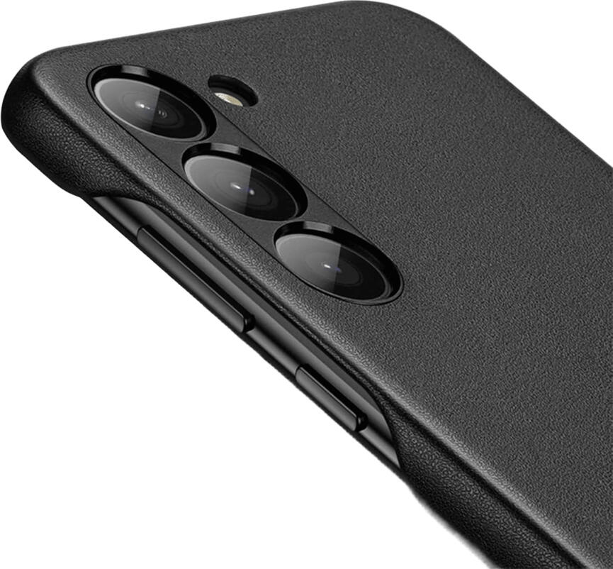 Чехол Dux Ducis Grit для Samsung Galaxy S23 Plus, черный, совместимый с MagSafe, из экокожи с металлическими кнопками и защитой камеры