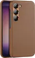 Dux Ducis Grit Case for Samsung Galaxy S23 Plus, Brown, MagSafe Compatible Eco-Leather Back Cover with Metal Buttons and Camera Protection