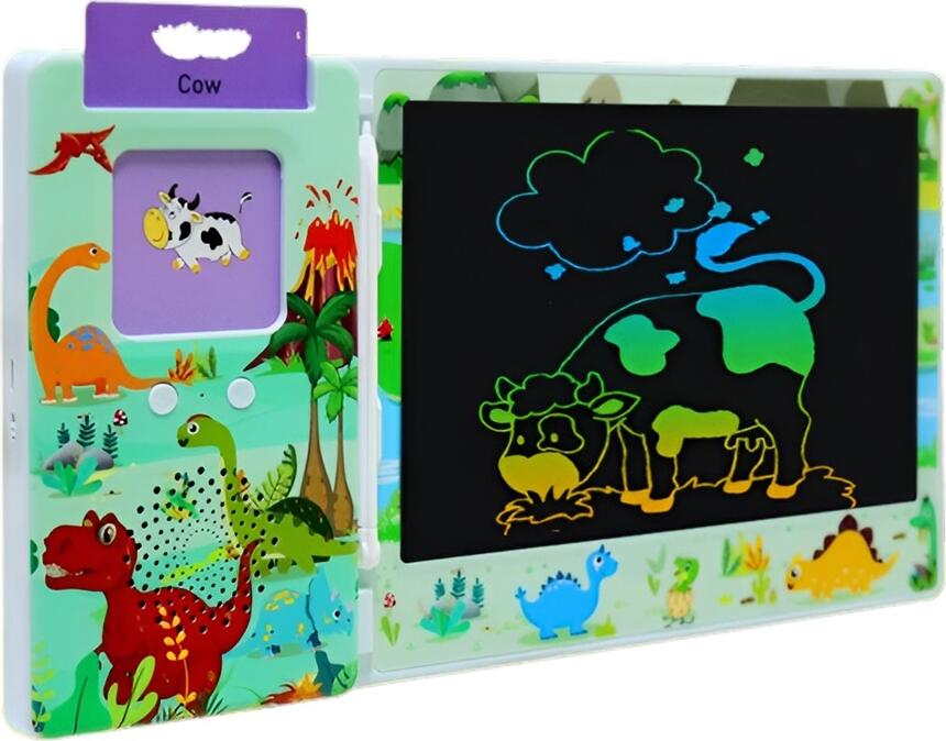Newlight LCD writing tablet 8.5”with Talking Flash Card, Educational Toy, Green