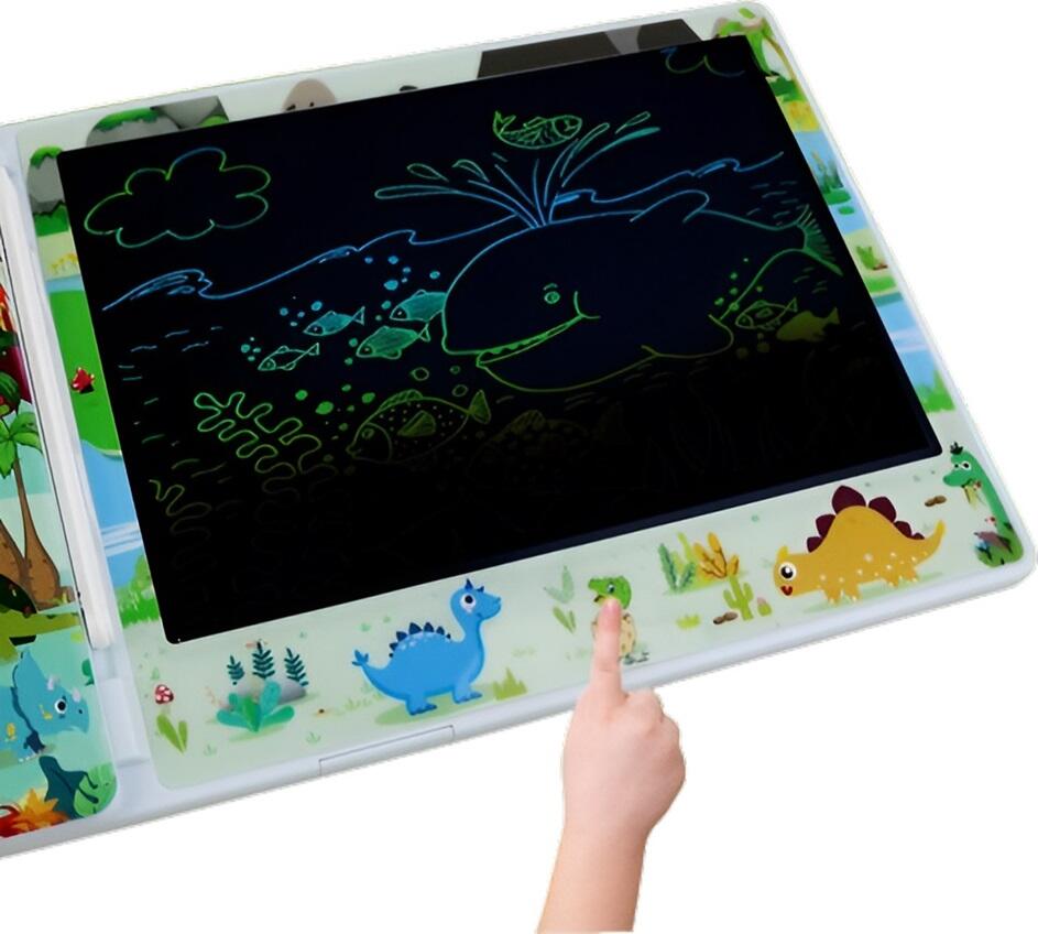 Newlight NLT-L085-DKC-BK 2-in-1 LCD Writing Tablet and Talking Flash Card Reader, 8.5 inch Multi-color Screen, Rechargeable, ABS Plastic, Green