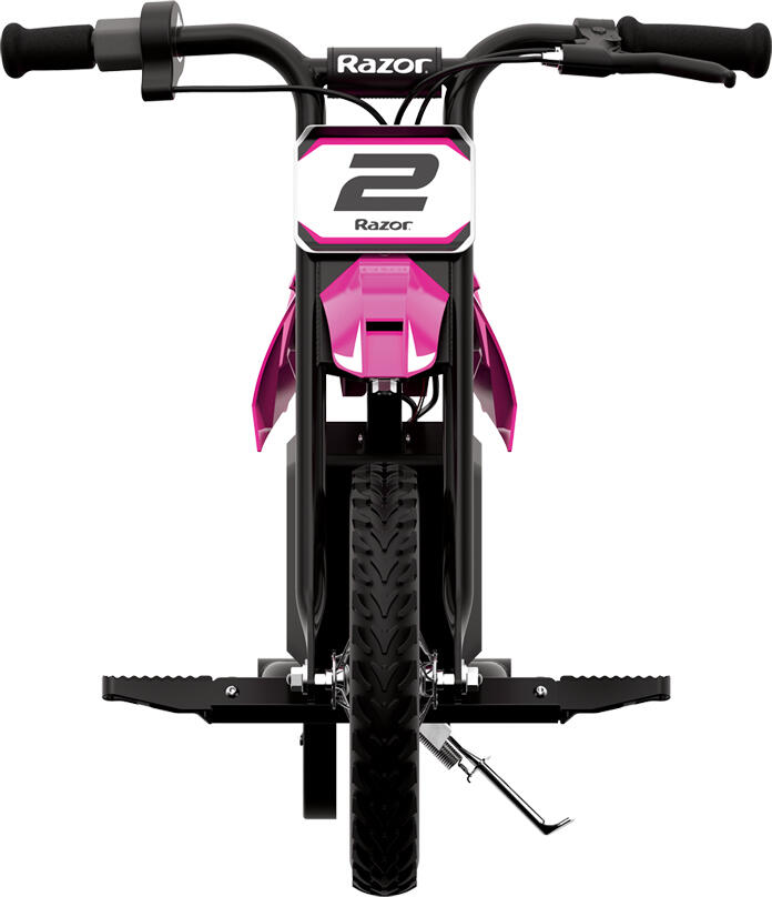 Razor MX125 Dirt Rocket Electric Dirt Bike for Kids, Pink, 100W High-Torque Motor, 12V Battery, 13 km/h Max Speed, 12-inch Pneumatic Tires, Steel Frame