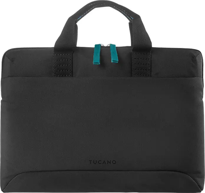 Сумка для ноутбука Tucano Smilza Superslim 14", цвет черный, из переработанного материала, противоударная защита, передний карман, плечевой ремень, до 34 x 24.5 x 3 см