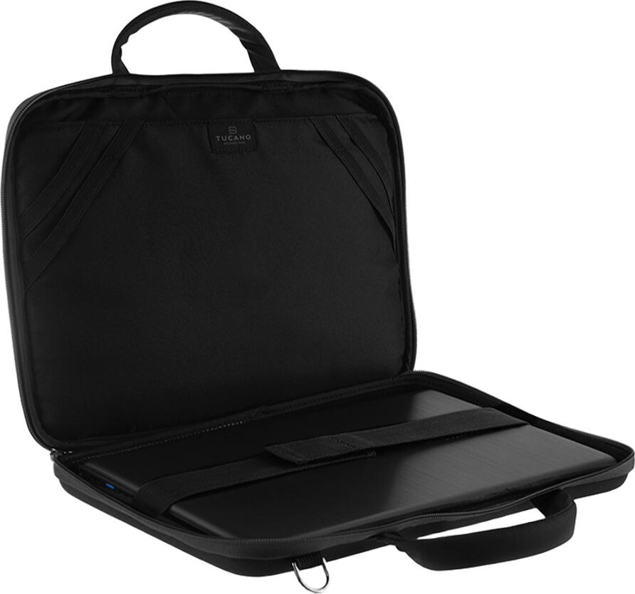 Сумка для ноутбука Tucano Darkolor Slim BDA1314-BK для Ultrabook и MacBook до 14 дюймов, водостойкий полиэстер с плечевым ремнем, черный