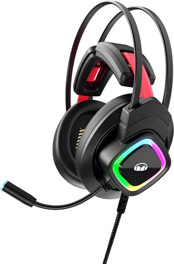 Casca Gaming Monster MH72101 Mission Bot, Cablu, Over-Ear cu Iluminare RGB, Difuzoare 40mm, Microfon Omnidirectional, Jack 3.5mm si USB, PC Consola Mobil