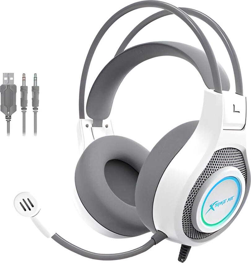 Xtrike Me GH-515W Wired Stereo Gaming Headset, 40mm Drivers, Omnidirectional Noise Reducing Mic, 7 Color LED Backlight, PC PS4 PS5 Xbox One Phone