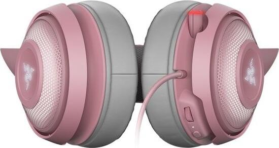 Игровая гарнитура Razer Kraken Kitty Edition RZ04-02980, Quartz Pink, звук 7.1, динамики TriForce 50 мм, подсветка Chroma RGB, проводной USB