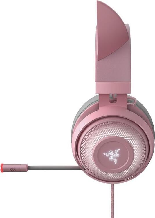 Игровая гарнитура Razer Kraken Kitty Edition RZ04-02980, Quartz Pink, звук 7.1, динамики TriForce 50 мм, подсветка Chroma RGB, проводной USB